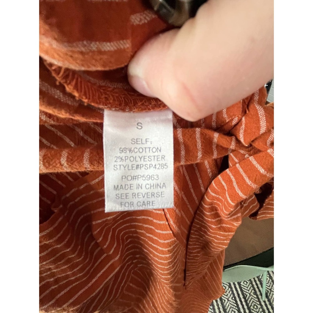 Polagram burnt orange striped jumper size small - Picture 5 of 5